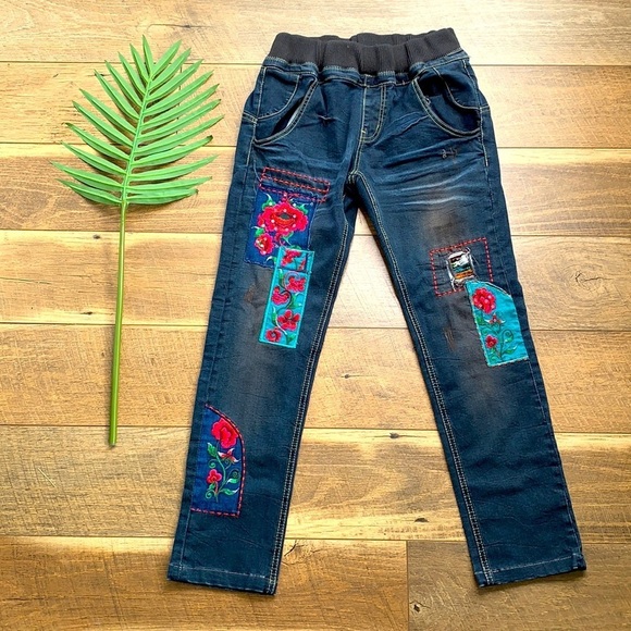 Anthropologie Tu You Mi Embroidered Pull On High Rise Jeans sz S - Picture 1 of 10